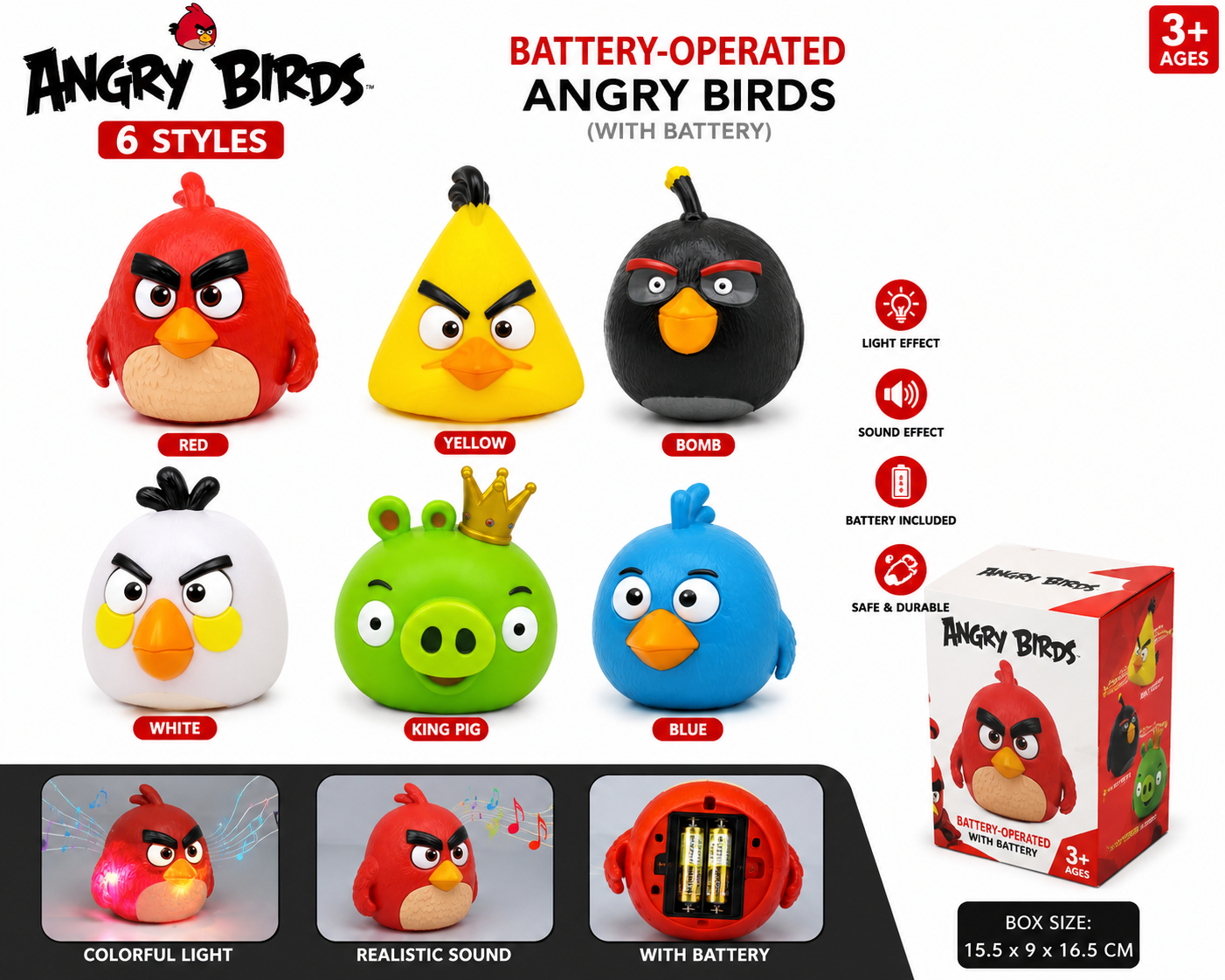 Battery-operated Angry Birds 6 Styles(with Battery)