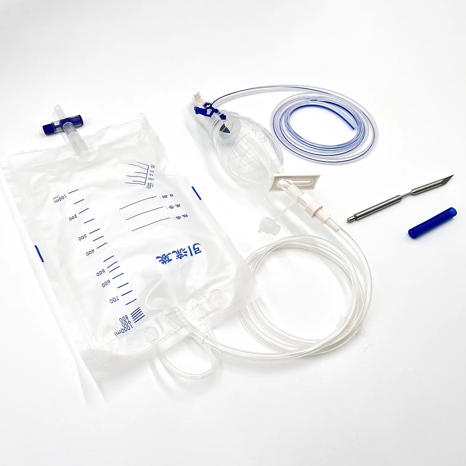 Negative Pressure Wound Drainage Set, Silicone Drain with Suction Bulb, Sterile Single Use - photo 2